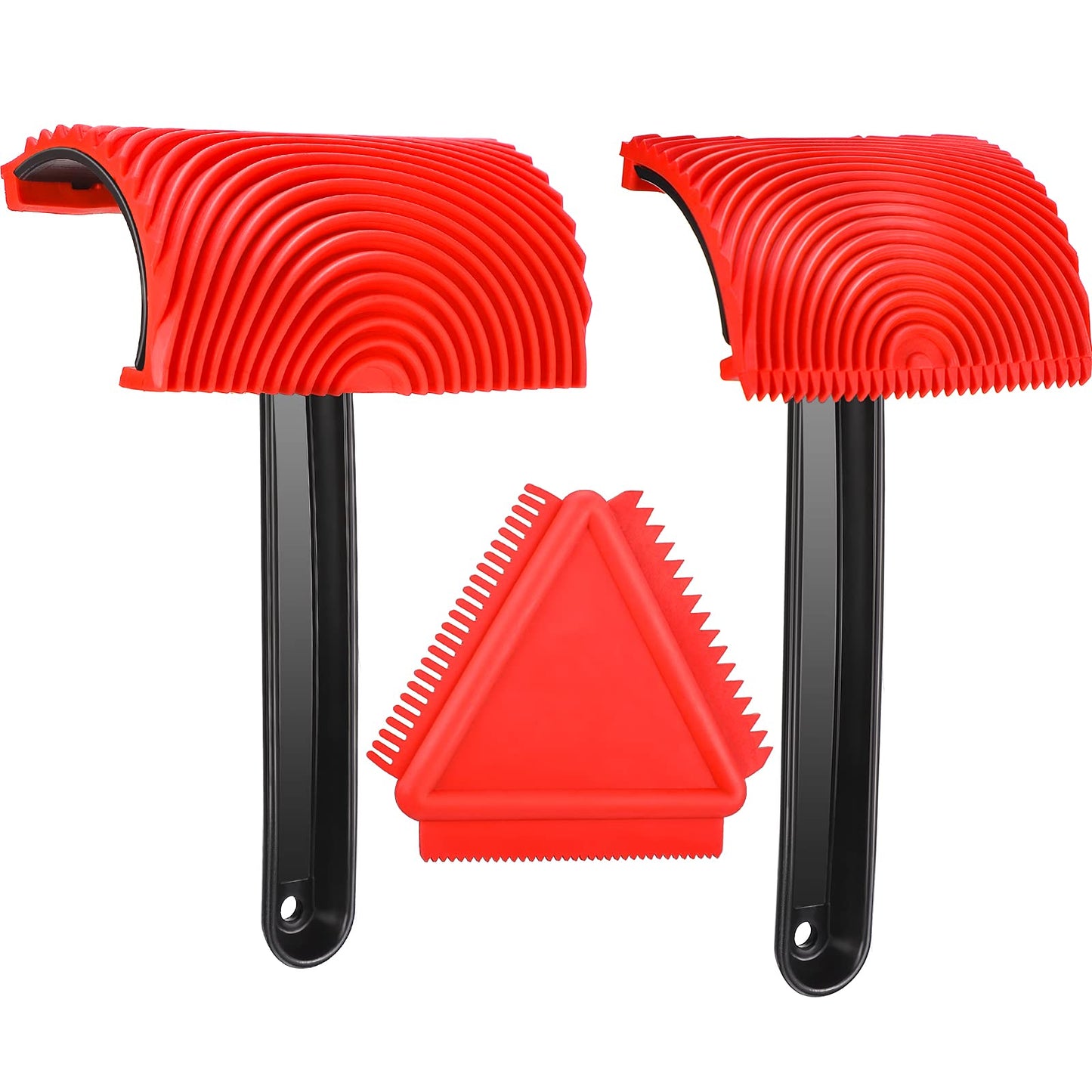 Honoson Set of 3 Wood Graining Tool Wood Graining Painting Tool Set DIY Texture Rubber Empaistic Roller for Household Wall Room Art Paint Decoration