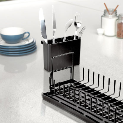 kowiofame Cup Drying Rack Dish Drying Water Bottle Dryer Rack Long Kitchen Sink Counter Drainer Over Tray Plate Forks Glass Cups Spoons Organizer