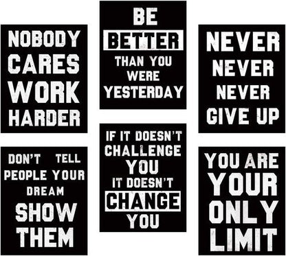 HOMANGA Motivational Wall Art | Inspirational Quotes Canvas Prints - Set of 6, 8x10 Inch Unframed