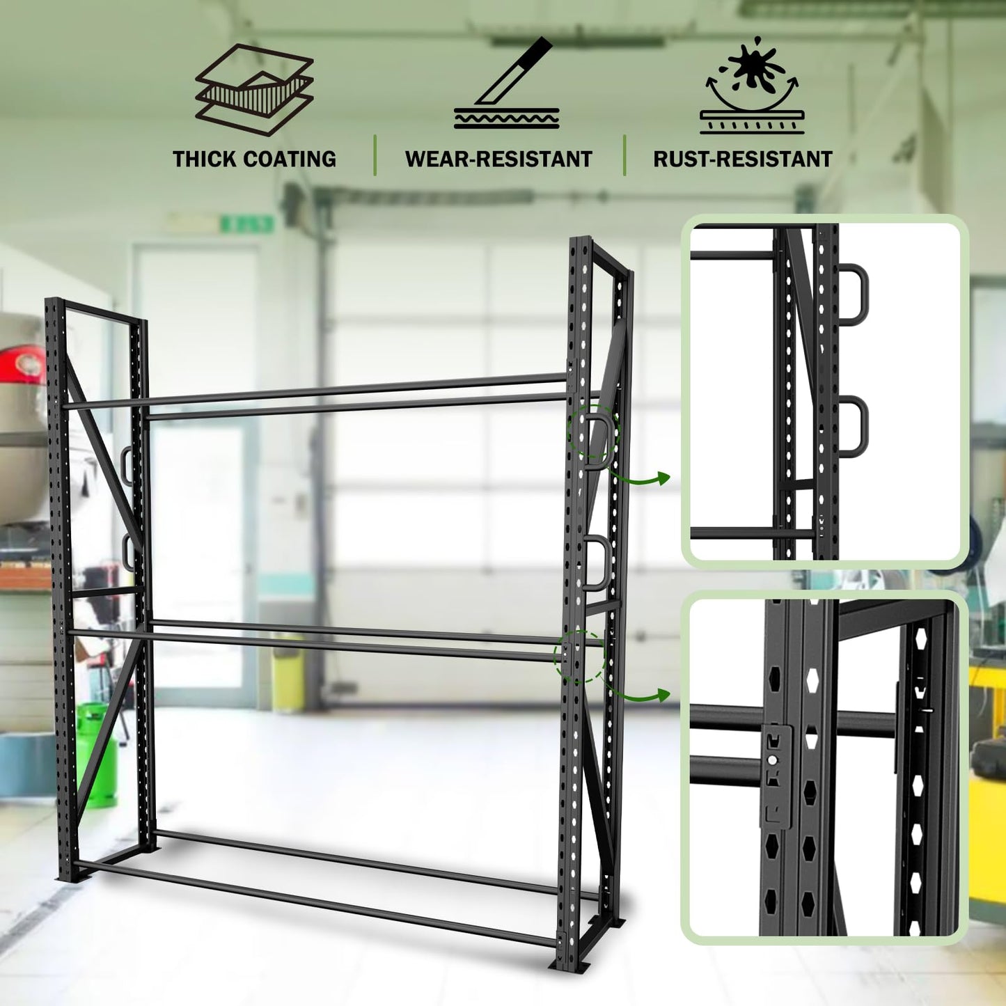 ZUIWAN Large 83" H 3-Tier Tire Stationary Rack for Garage - Heavy Duty 2200LBS Capacity Adjustable Metal Tire Storage Rack for Indoor and Outdoor Use