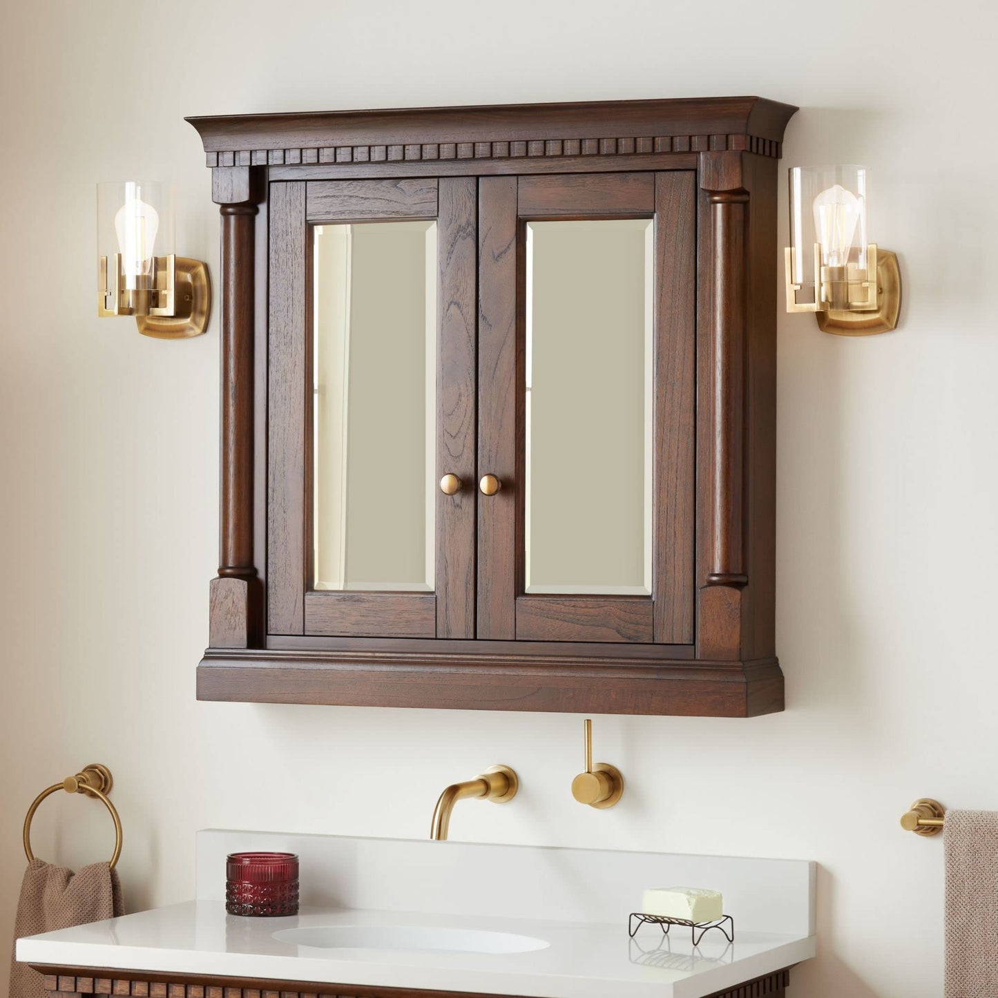 Signature Hardware 484248 Claudia 34" Framed Double Door Medicine Cabinet