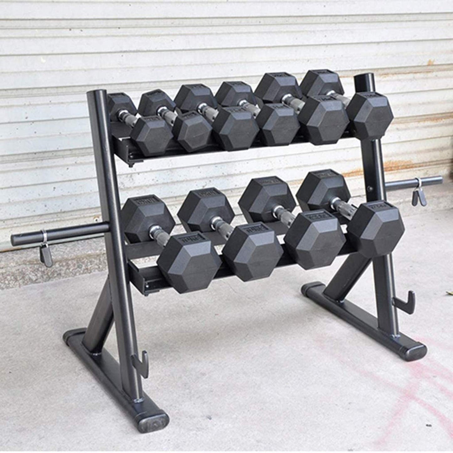 EliteBloom Dumbbell Rack/Home Commercial Fitness Equipment Storage Rack/Fixed Dumbbell Display Rack,Black