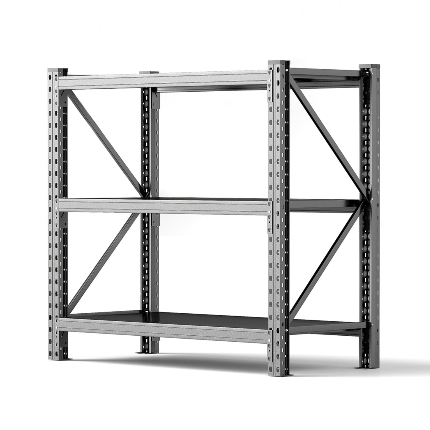 AceBeSaying 3 Tier Industrial Heavy Duty Steel Shelving Unit 4300LBS Capacity Adjustable Garage Storage Rack for Warehouse Tool Room Basement Commercial Boltless Black