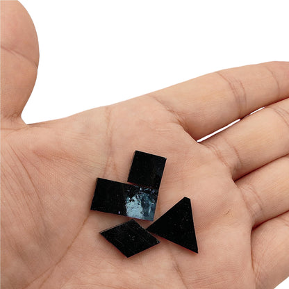 4 Shapes Mixed Glass Mosaic Tiles,Square+Diamond+Triangle+Rectangle 220 PCS Stained Glass Mosaic Pieces for Handmade Art Crafts and Home Decoration (Black)