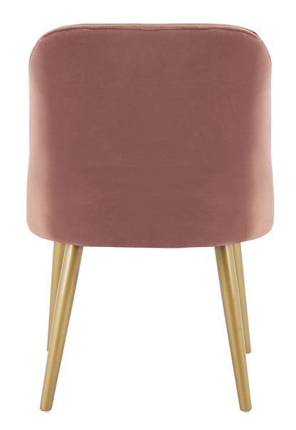 Safavieh Home Lulu Mid-Century Dusty Rose Velvet and Gold Dining Chair, Set of 2