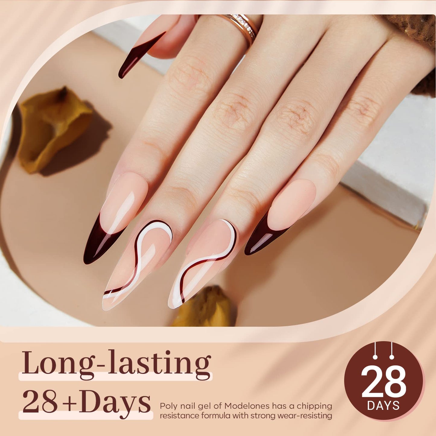 modelones Poly Gel Nail Kit 6 Colors with 8 W Nail Lamp Extension Gel Kit Jelly Milky White Pink Nude Complete Tools Beginner Thickening Solutions DIY at Home for Women