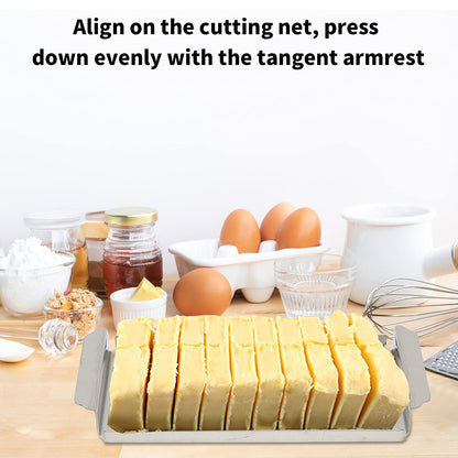 Butter Slicer Cutter, Stainless Steel Butter Cutter Container Butter Storage Box Small Butter Container with Transparent Cover Kitchen Tool for Easy Cutting (Butter grid hole