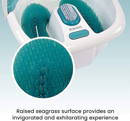 Homedics Bubble Elite Foot Spa Massager with Heat Boost, 2-in-1 Removable Pedicure Center, Toe-Touch Control, Easy Tote Handle with Splash Guard