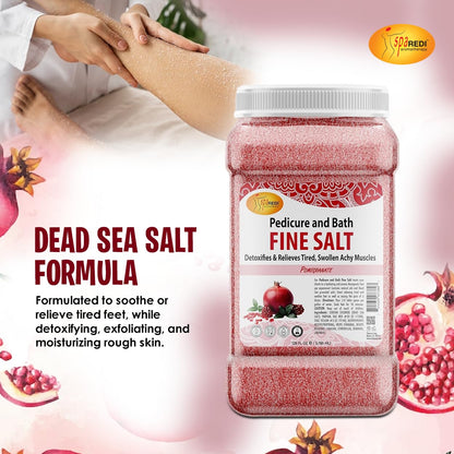 SPA REDI - Detox Foot Soak Pedicure and Bath Fine Salt, Lavender and Wildflower, 128 Oz - Made with Dead Sea Salts, Argan Oil, Coconut Oil, and Essential Oil, Hydrates, Softens and Moisturizes