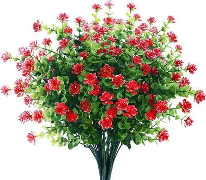 GREENRAIN Artificial Flowers, UV Resistant Fake Flowers for Outdoor Decoration, No Fade Faux Plastic Plants Garden