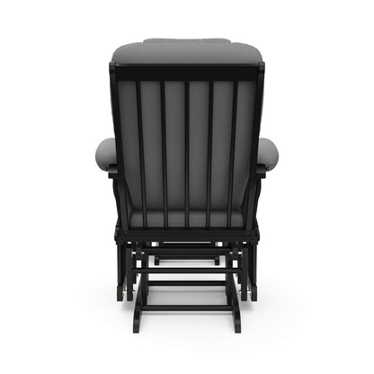 Storkcraft Tuscany Glider with Ottoman (Black/Gray) — GREENGUARD Gold Certified, Bonus Lumbar Cushion Included, Solid Wood Base, Smooth Motion, Award-Winning Nursery Rocking Chair, Glider and Ottoman