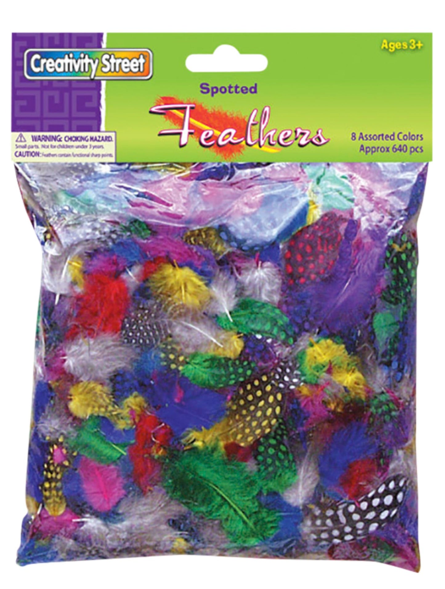 Creativity Street Rainbow Guinea Hen Feather Superpack 3-4 in, Assorted Color, Pack of 640