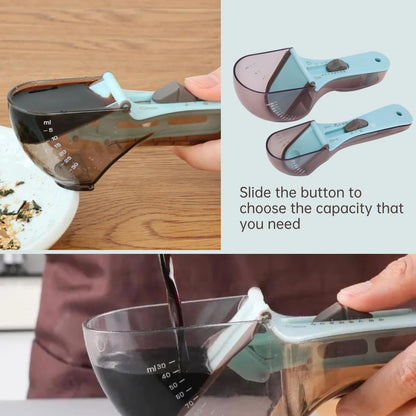 Adjustable Measuring Spoon Set – Multifunctional Cooking & Baking Scoop, Accurate Measurement, Easy to Clean, Includes 130ml & 30ml Spoons