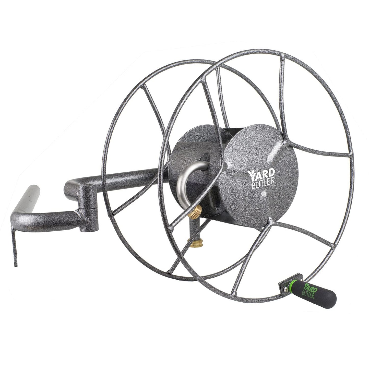Yard Butler Swivel Hose Reel Wall Mount - 180 Degree Pivot Hose Hanger - Great for Garden Storage - Hose Holder Wall Mount for Garden Hose - Heavy Duty Steel Hose Hanger for Hose Reels - ISRWM-180