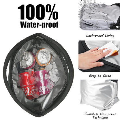 yookee home Waterproof Lunch Bag Double Layer Leakproof Neoprene Insulated Lunch Bag Freezable Black Reusable Thermal Lunch Cooler Tote Lunch Box for Boys Men Women Adult Kids for Work Outdoor