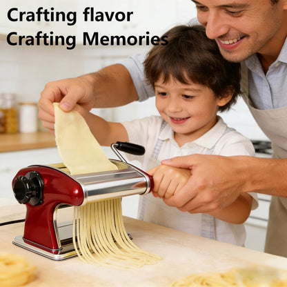 XINGYUEXUAN Pasta Maker Machine, Stainless Steel Manual Noodle Maker with 2mm & 4mm Cutters, Hand Crank for Homemade Spaghetti, Fettuccine, Lasagna & Dumpling
