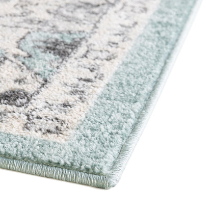 Unique Loom Parker Collection Area Rug - Kokulu (10' x 14' 1" Rectangle, Aqua/ Beige)