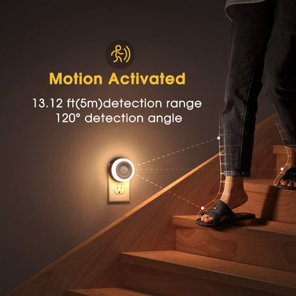 Briignite Motion Sensor Night Light, 4 Pack, Night Lights Plug into Wall, Auto On/Off Motion Activation Nightlight, Energy-Saving 0.6W LED, Daylight White, Ideal for Kids, Bedroom, Bathroom