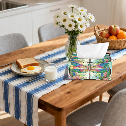 JISHSHAY Diamond Painting Tissue Box Cover Dragonfly Diamond Art Tissue Box Holder Animal Gem Art Gem Painting Napkin Holder Mosaic Kits for Adults Embroidery Kit Napkin Holder for Table 8.85×5×4.13in