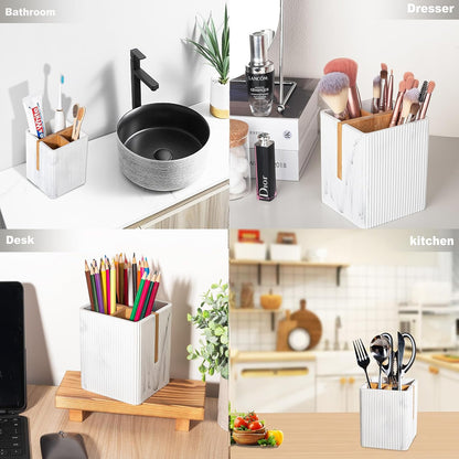 rejomiik Toothbrush Holders for Bathroom Countertop, 3 Slots Electric Toothbrush and Toothpaste Organizer