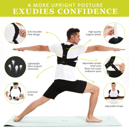 SHAPERKY Posture Corrector for Women and Men, Adjustable Upper Back Brace for Posture Hunchback Support and Providing Pain Relief from Neck, Shoulder, and Upper Back (Small/Medium)