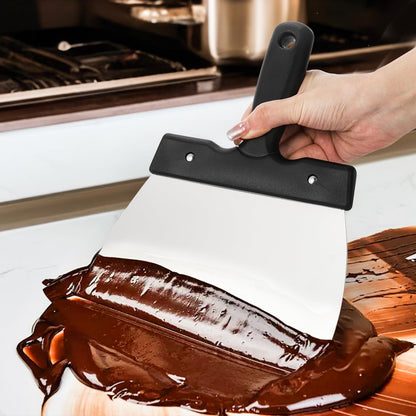Peohud 2 Pack Coating Spatula for Chocolate, Stainless Steel Chocolate Scraper, Chocolates Thermostat Spatula for Smoothing Dough, Cake