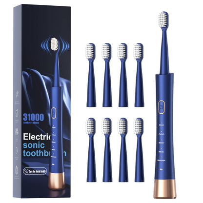 Sonic Electric Toothbrush for Adults, USB Rechargeable Sonic Toothbrush with 8 Brush Heads, Smart Timer, 5 Modes, 2-Hour Fast Charge Last 30 Days, Pink