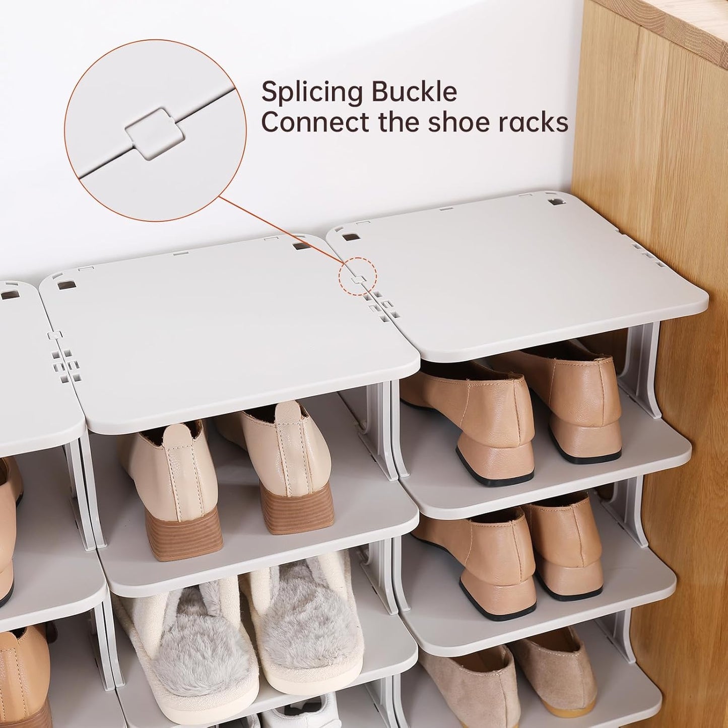 Closet Closet, HAIXIN Shoe Rack for - Stackable Shoe Organizer for Space-Saving Narrow Shoe Rack for Front Door
