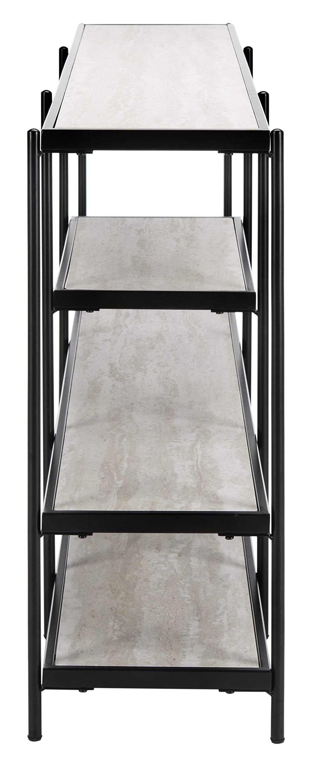 Safavieh Home Petra Beige and Matte Black 3-tier Console Table