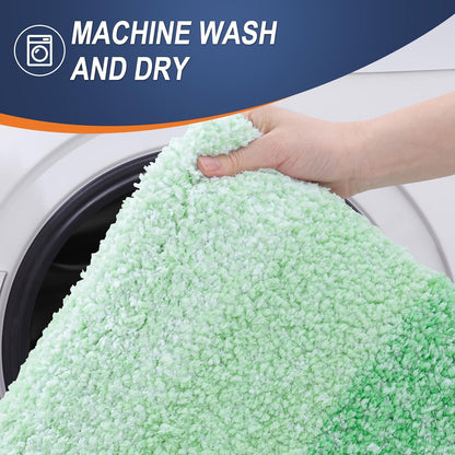 OLANLY Bathroom Rugs - Extra Soft Microfiber Mat 24x16 | Quick Dry, Machine Washable, Rubber Backing, Green