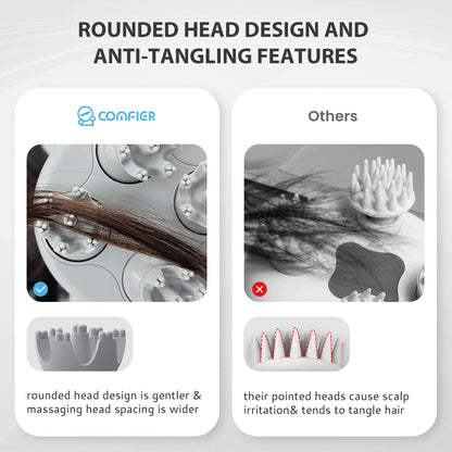 COMFIER Electric Scalp Massager with Mutlti-Modes Vibration, Portable Handheld Head Scratcher for Hair Growth,Waterproof Head Massager for Full Body,Dog Cat Massager for Deep Clean and Stress Relax