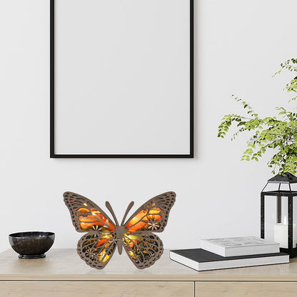 Laozai Wooden Forest Animals Butterfly Decor Cabin Rustic Decor Wall Decor for Bedroom Living Room Table Decorative