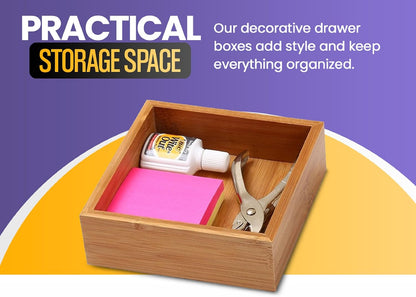 YBM Home 319-2 Drawer Organizer Storage Box, Natural 10x14x2