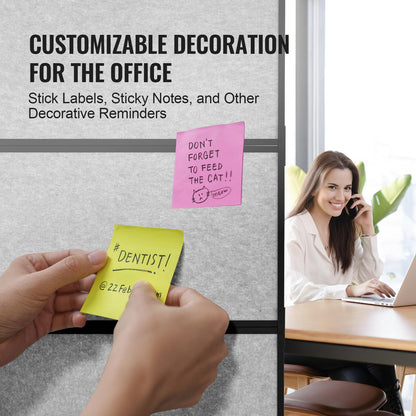 VEVOR Office Divider, 2 Panel Office Partition, Freestanding Office Divider Wall Partition & Privacy Divider Reduce Noise and Room Separation, Light Grey