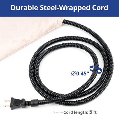 NICREW Pet Heating Pad for Dogs and Cats, Heated Cat Bed with Steel-Wrapped Cord and Soft Fleece Cover, 17.7 x 15.7 Inches, 30 Watts