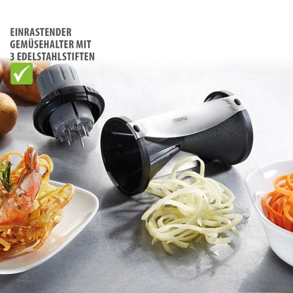 GEFU Spiralizer - Vegetable Spiral Slicer with Attachable Finger Guard - Spirelli 2.0