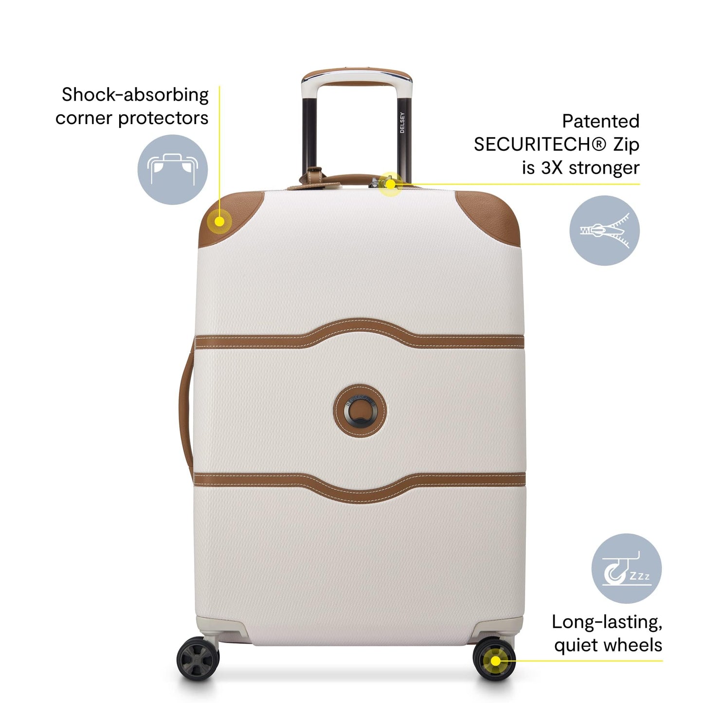 DELSEY PARIS Chatelet Air 2.0 Hardside Luggage with Spinner Wheels, Chocolate Brown, 3 Piece Set, (19/24/28)