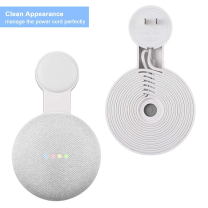 Caremoo Google Nest Mini Wall Mount Holder, Space-Saving Design Outlet Mount, Perfect Cord Management for Google Nest Mini 2nd Generation (White)