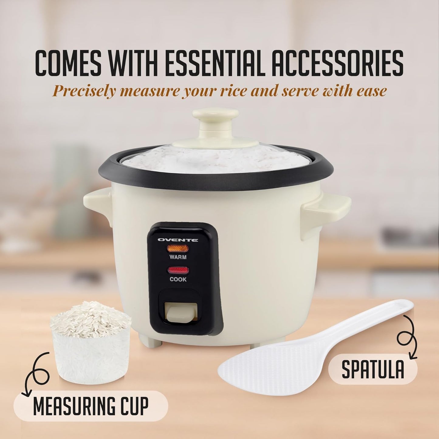 OVENTE Electric Rice Cooker, Non-Stick Aluminium Pot, Automatic Keep Warm, 4-Cup Cooked Rice