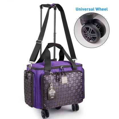 BatlFrist Rolling Sewing Machine Bag with Universal wheels,Sewing Machine Carrying Case with YKK zipers, Compatible most Standard Brother, Singer, Bernina, Sewing Machines (Dark Purple)