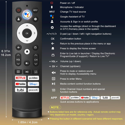 Voice Remote Control Replacement for Hisense Smart Google TV，Compatible with Hisense QLED UHD Mini-LED ULED Google TVs