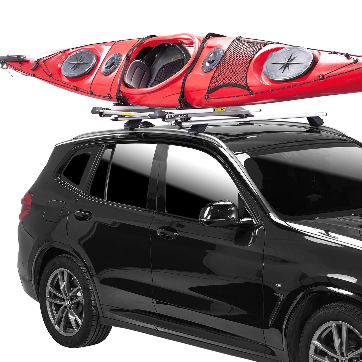 TOOENJOY Heavy-Duty Kayak Lift Assist Roof Rack, 100 LBS Capacity Kayak Canoe Rooftop Loader, Elevating Assist System for Easy Loading
