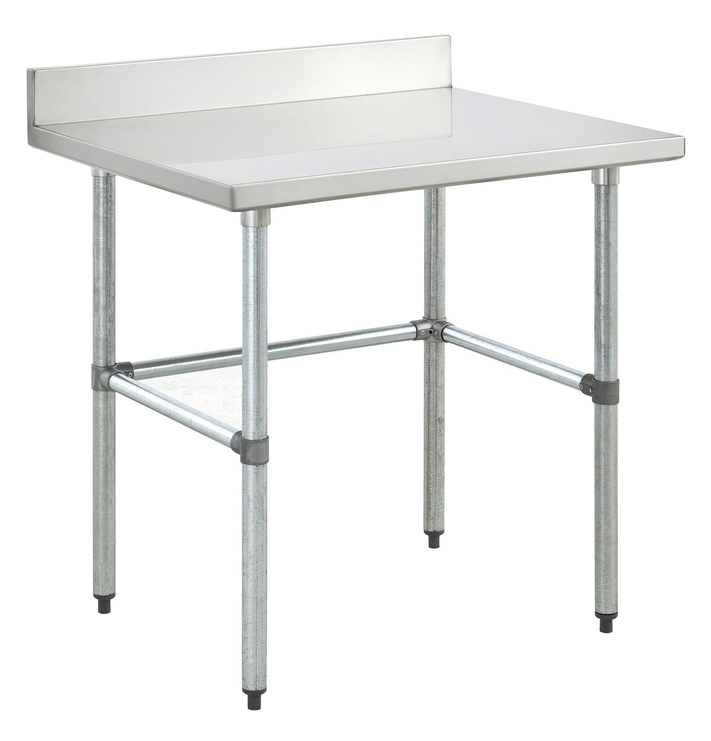 Kratos Commercial Worktable, Stainless Steel Kitchen Prep Open Base Table, 24"x24" with 4" Backsplash, 16ga/304SS (28W-268)