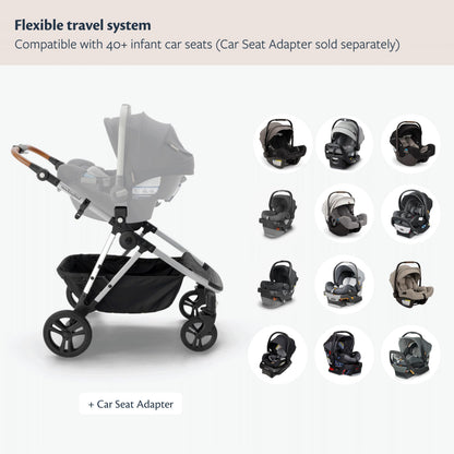 Mockingbird Single-to-Double Stroller 3.0 - Convertible Full Size Baby Stroller for 1, 2, or 3 Kids with 44 Possible configurations, Travel System Compatible - Sage