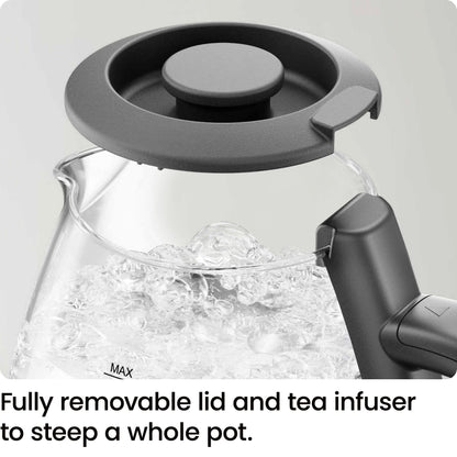 Chefman Electric Kettle with Tea Infuser, Compact 1L (4 Cups), 1500W, Removable Lid for Easy Cleaning, Boil-Dry Protection, Stainless Steel Filter, BPA Free, Auto Shut Off, Small Electric Tea Kettle