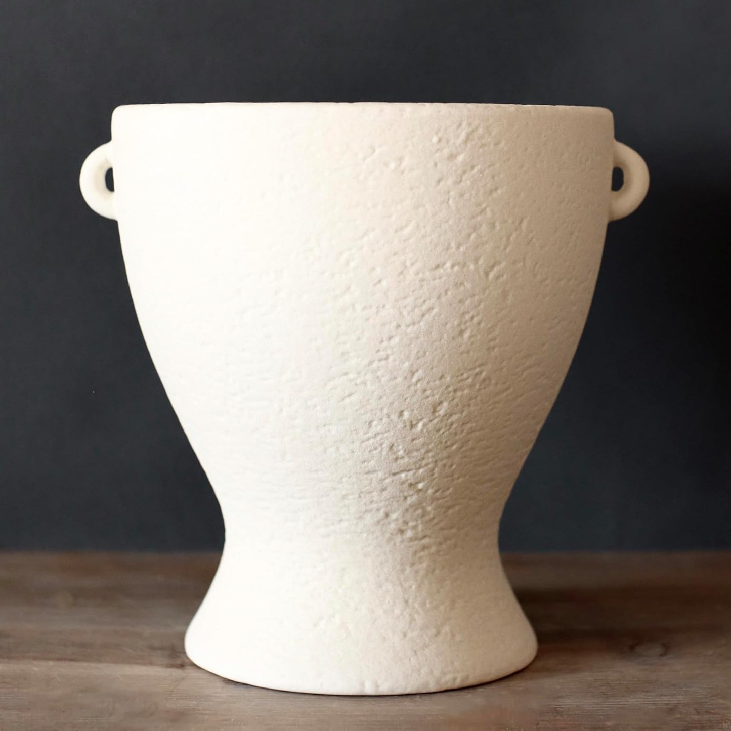 Ceramic Vase with Handles - Modern Terracotta Rustic Pottery for Home Decor, Living Room, House Decor Accents
