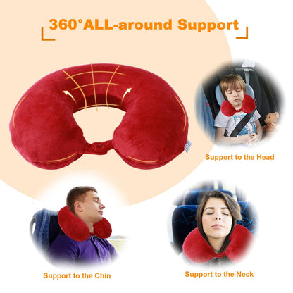 Travel Pillow,100% Pure Memory Foam U Shaped Neck Pillow,Super Lightweight Portable Headrest Great for Airplane, Car,Home,Office,Sleeping Rest (Grey)