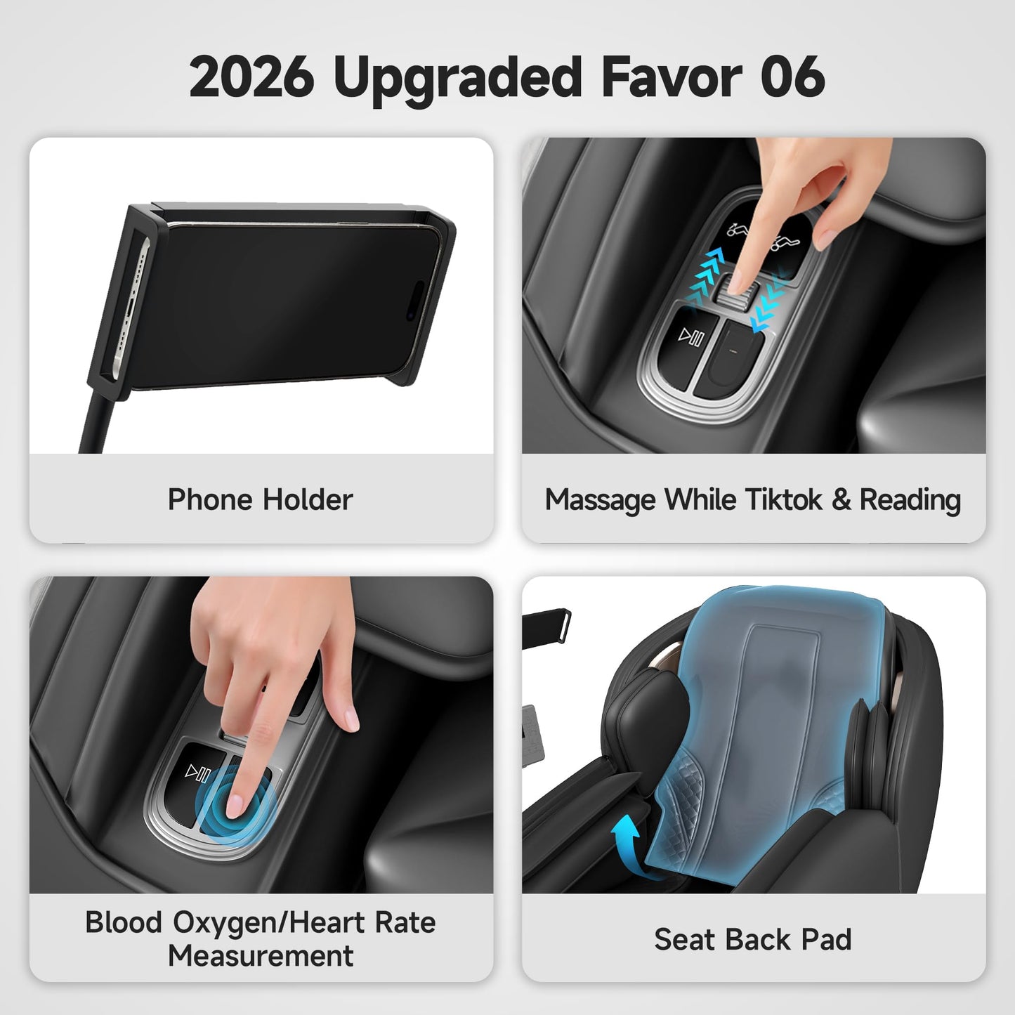 Real Relax Massage Chair Full Body with Unique Phone Controller, Zero Gravity 3D SL-Track Recliner with APP Control, Child Lock,Pause Button, Favor-06, Black