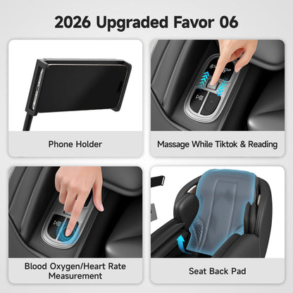 Real Relax Massage Chair Full Body with Unique Phone Controller, Zero Gravity 3D SL-Track Recliner with APP Control, Child Lock,Pause Button, Favor-06, Black