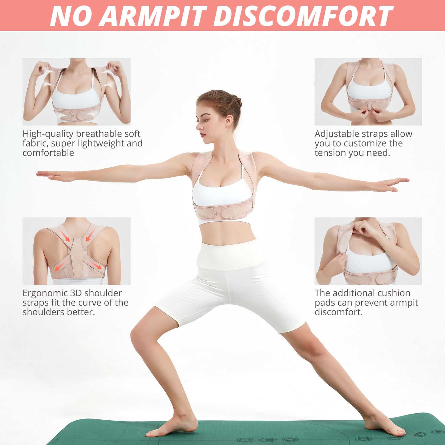 SHAPERKY Posture Corrector for Women and Men, Adjustable Upper Back Brace for Posture Hunchback Support and Providing Pain Relief from Neck, Shoulder, and Upper Back (Small/Medium)